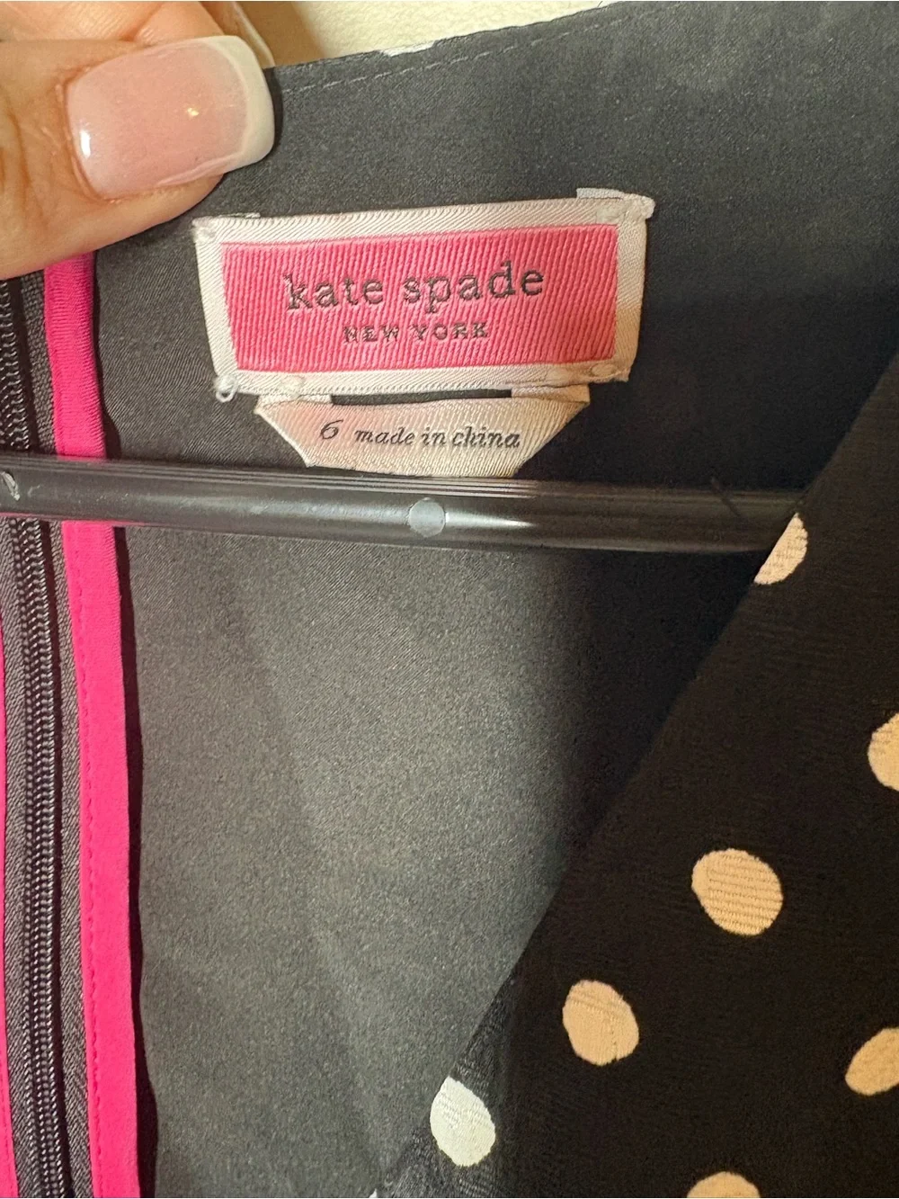 {EUC} Kate Spade Harmony Dot Cloqué Top Size 6 Black
